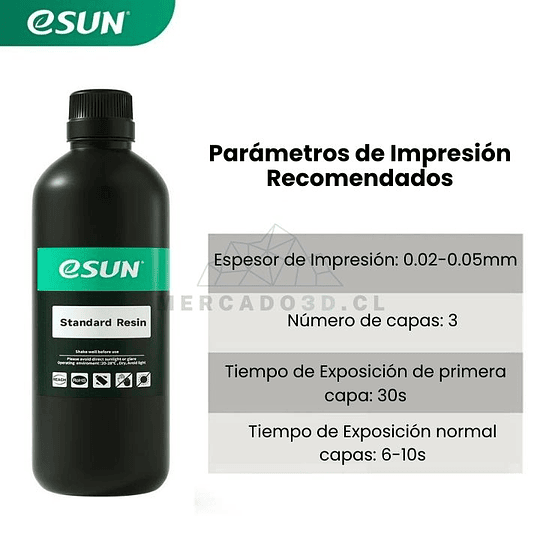 RESINA BLANCA PARA IMPRESORAS 3D 500g ESUN | RESINA