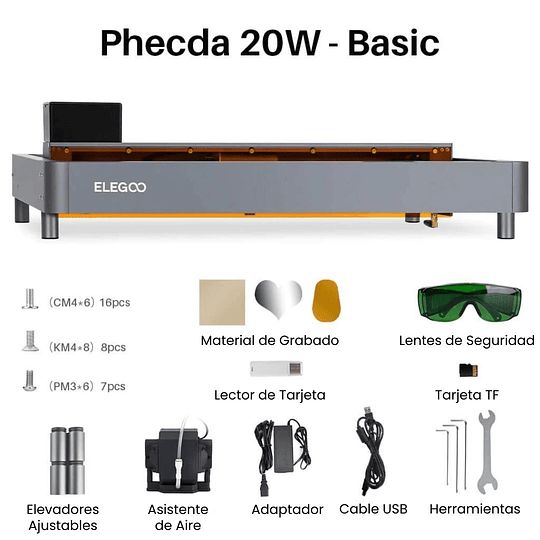 Laser Engraver Phecda 20W Elegoo | Grabado Láser y Cortadora Láser CNC