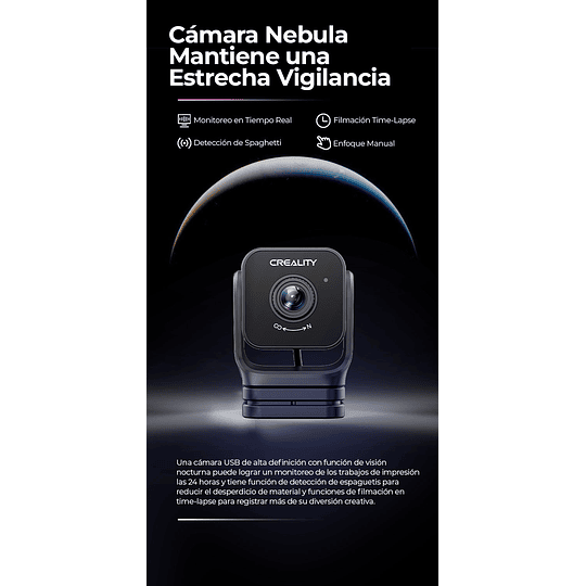 Nebula Cámara | Creality | Ender-3 V3 KE / CR-10 SE / HALOT-MAGE PRO / Ender-3 V3 | Accesorio 3D | Alta Precisión