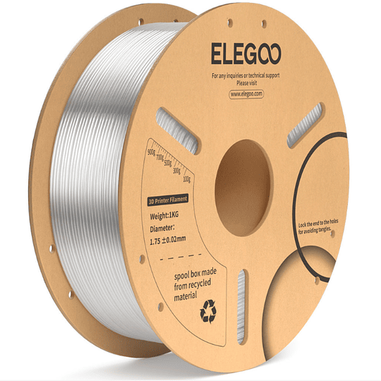 Filamento PLA+ Transparente 1kg Elegoo | Filamentos