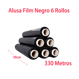 Alusa Film Negro 6 Rollos Para Embalaje ( 50cm x 330m )