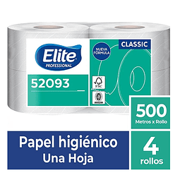 Papel Higenico 500 Mts x 4 Rollos - Elite