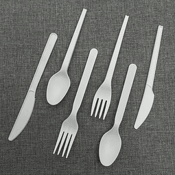 Cubiertos desechables de PLA de 6 pulgadas x 50u