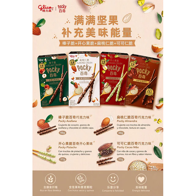 Pocky Crush Glico — Variedades