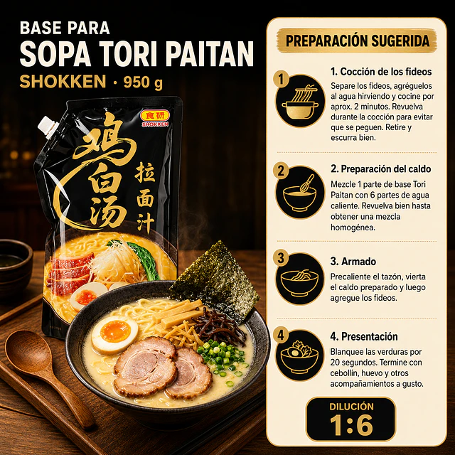 Base de Sopa para Ramen Tori Paitan
