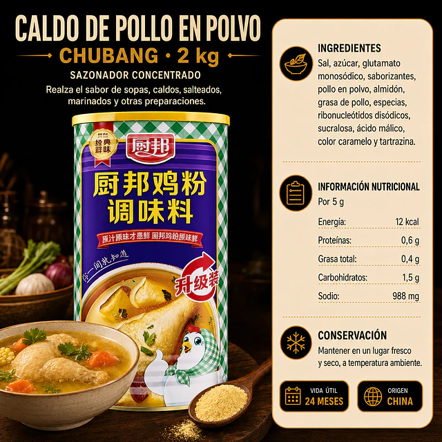 Caldo de Gallina en Polvo 2 Kilos