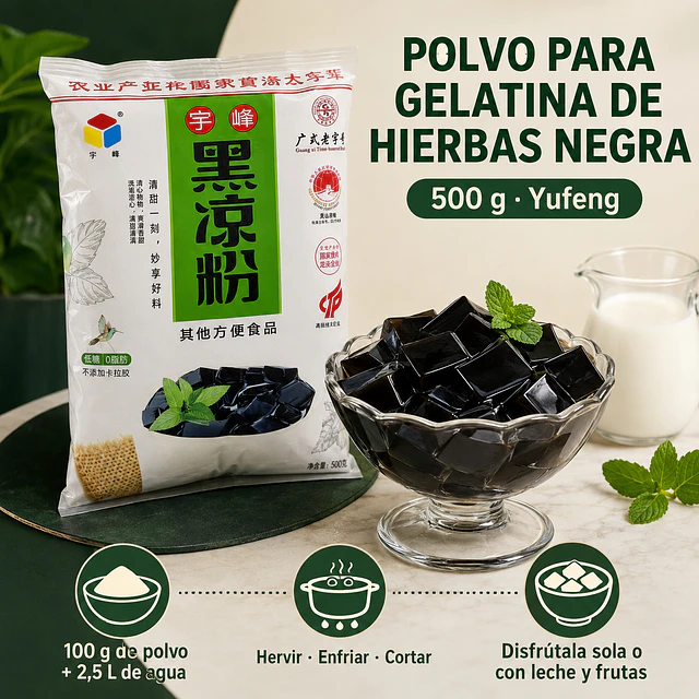 Polvo para Gelatina de Hierbas China 500 g
