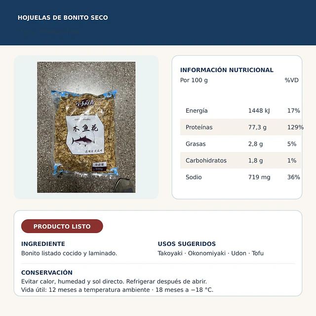Bonito Seco Katsuobushi 500grs
