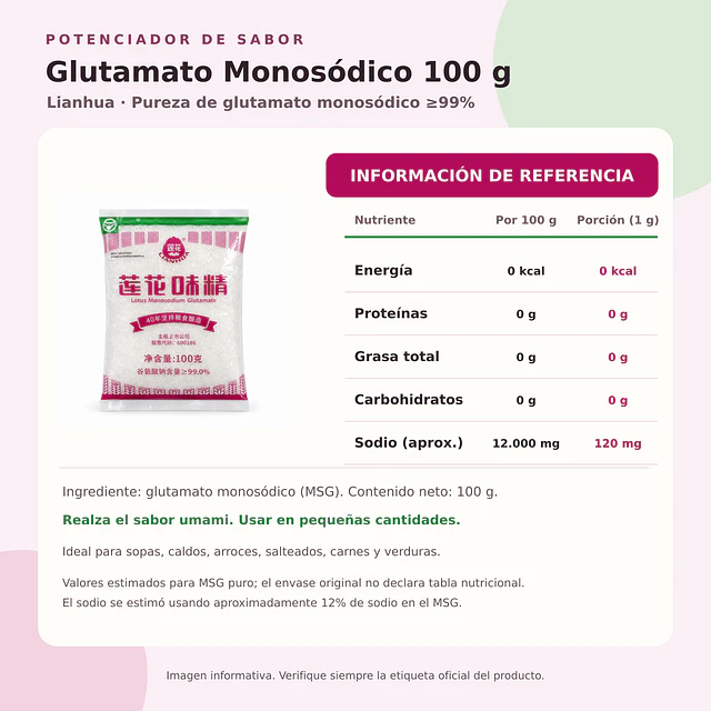 Ajinomoto (Glutamato Monosódico) 100 g