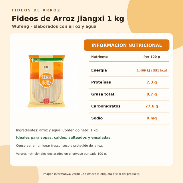 Fideo de arroz mediano 1 kilo
