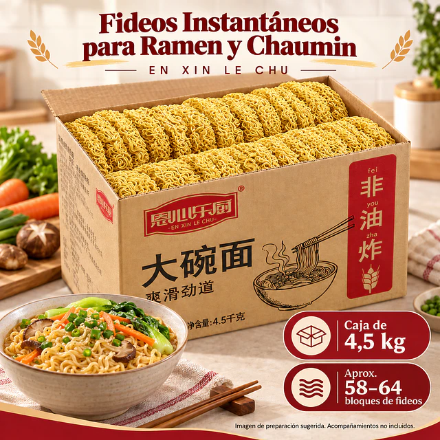Fideos Instantáneos para Ramen y Chaumin 4.5 Kilos