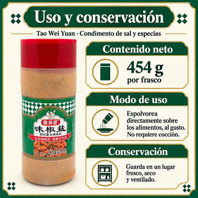 Sal con Pimienta Condimentada 454 g 
