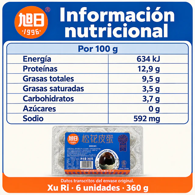 Huevos de Pato Preservados Pidan 360g