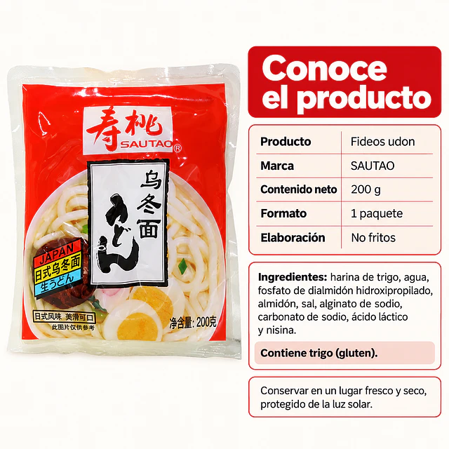 Fideo Udon Japones Fresco 200g