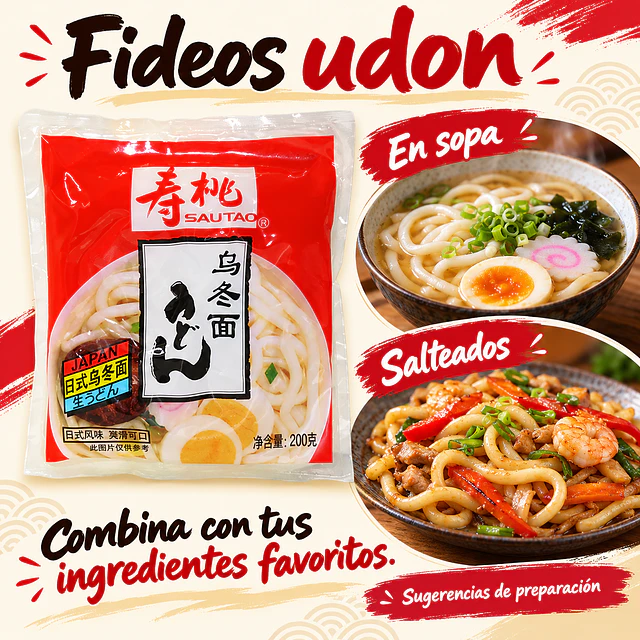 Fideo Udon Japones Fresco 200g