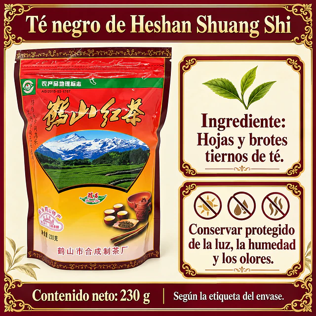 Té Negro Chino de Heshan Tradicional 230g