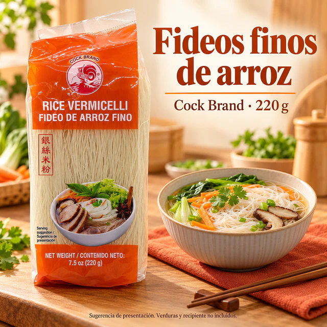 Fideos de Arroz Fino Vermicelli 220g