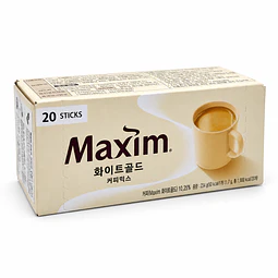 Café Instantáneo Coreano 3 en 1 Maxim White Gold 20 Sticks