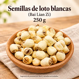 Semillas de Loto Blancas Bai Lian Zi 250 g