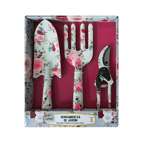 Set herramientas jardinería blanco 