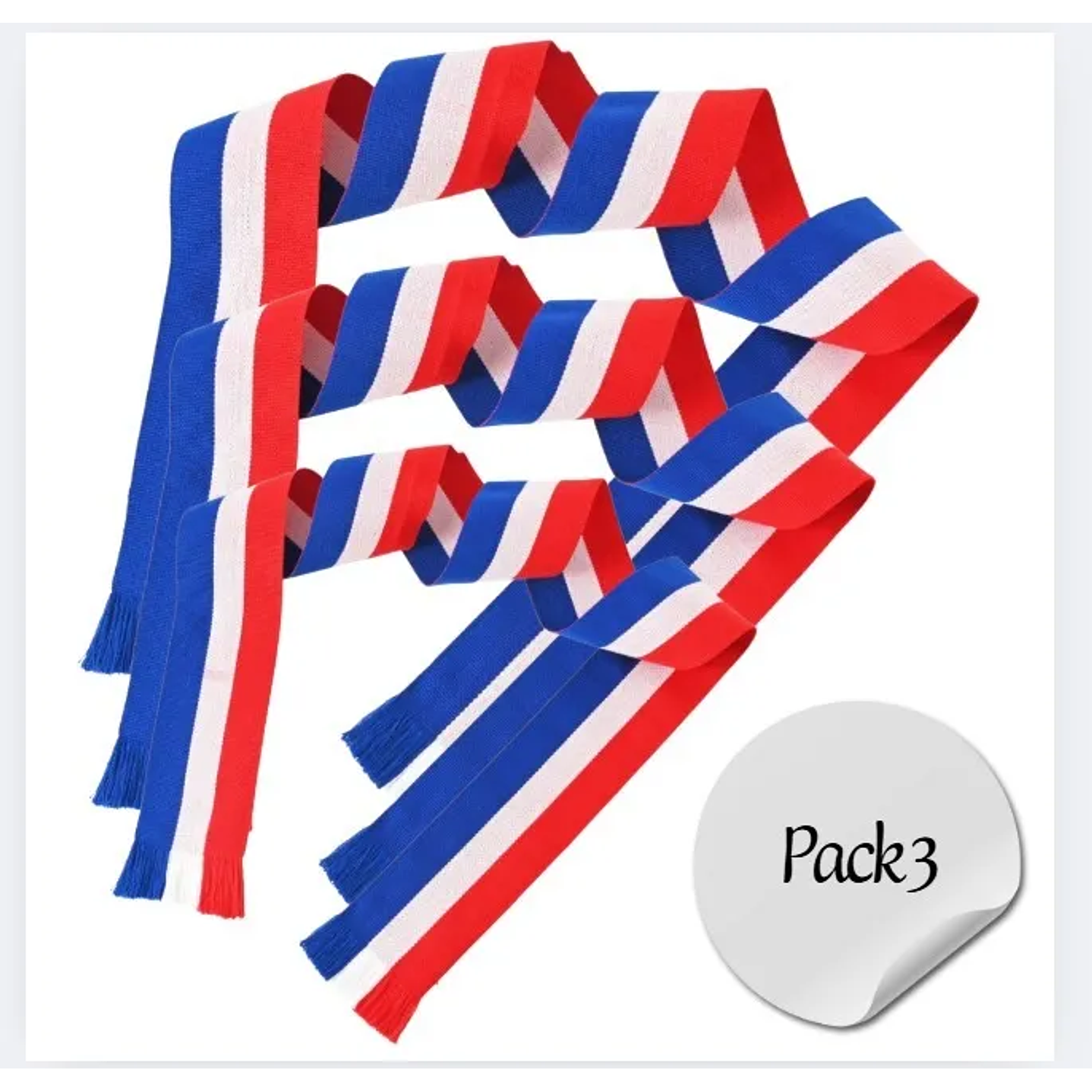  Pack 3 Und Faja Traje Huaso Tricolor Fiestas Patrias 2