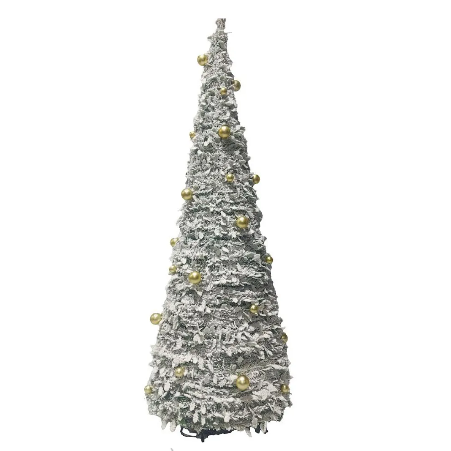 🎄 Árbol De Pascua Ekol Premium 2.10 M | Pino De Navidad Nevado Plegable Con Adornos Dorados ✨ 10