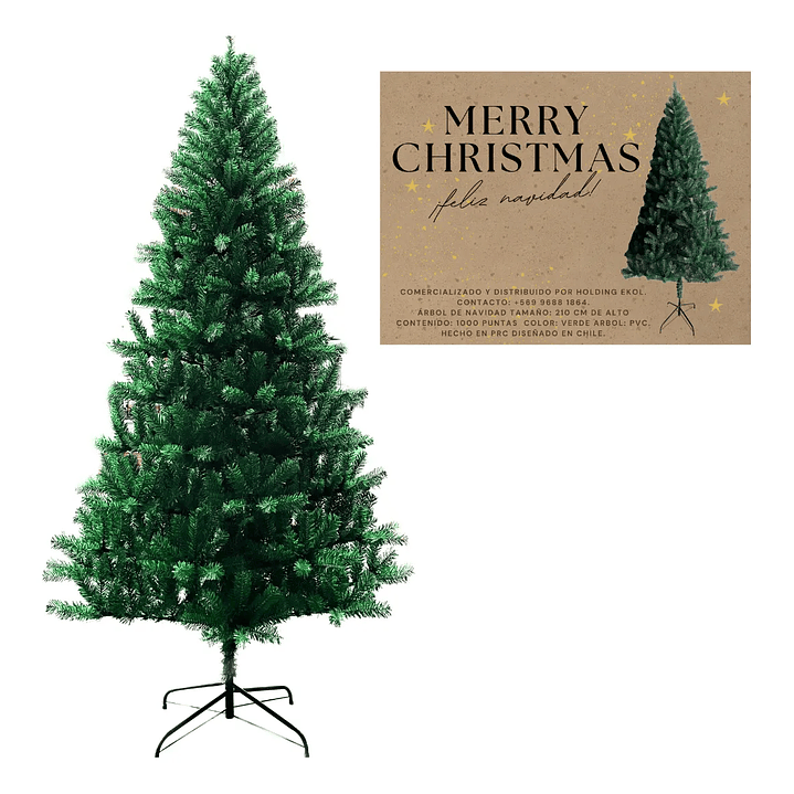 🎄 Árbol de Navidad Verde 2.10 m | Lujo con 1000 Ramas y Base Metálica Premium 4