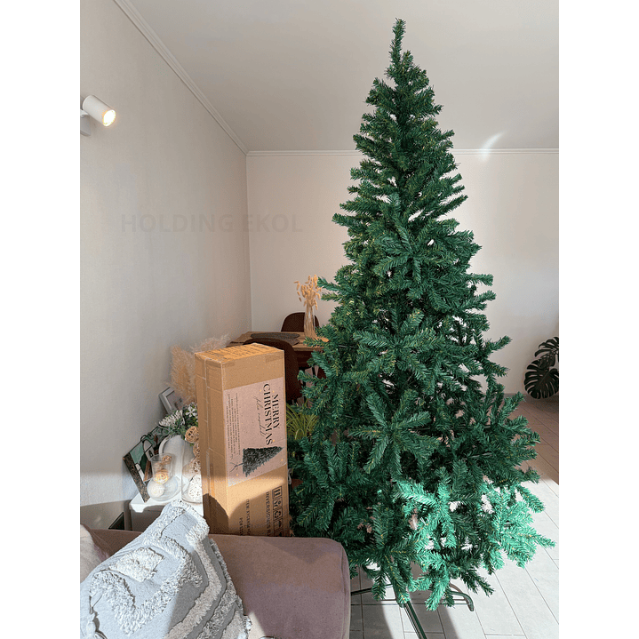🎄 Árbol de Navidad Verde 2.10 m | Lujo con 1000 Ramas y Base Metálica Premium 1
