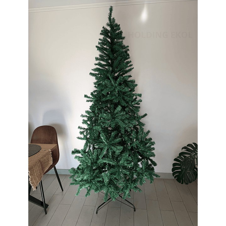 🎄 Árbol de Navidad Verde 2.10 m | Lujo con 1000 Ramas y Base Metálica Premium 3