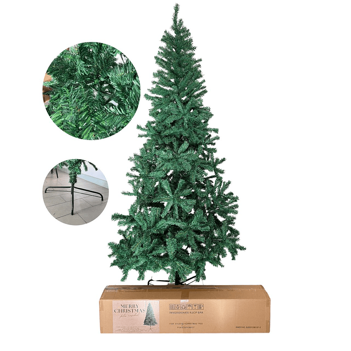 🎄 Árbol de Navidad Verde 2.10 m | Lujo con 1000 Ramas y Base Metálica Premium 11