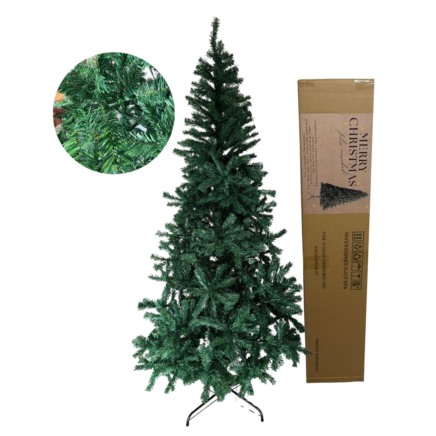 🎄 Árbol de Navidad Verde 2.10 m | Lujo con 1000 Ramas y Base Metálica Premium 12