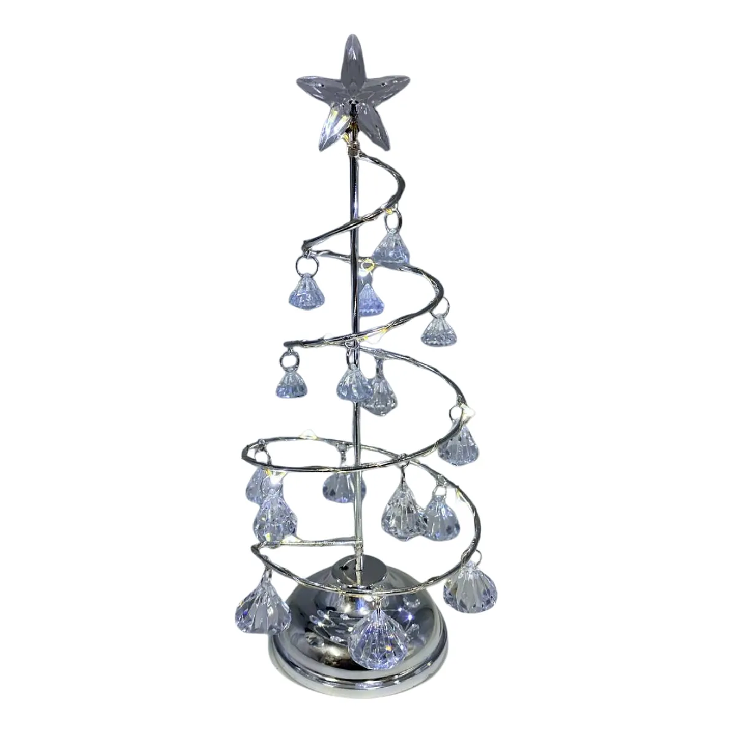 Árbol Navidad Led 27 Cm Metal Tradicional Con Adornos 1