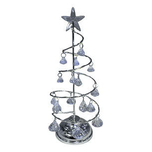 Árbol Navidad Led 27 Cm Metal Tradicional Con Adornos