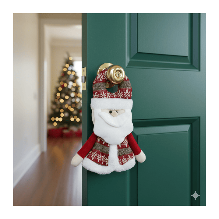 Adorno Colgante De Papel De Papá Noel Para Puerta Santa 1