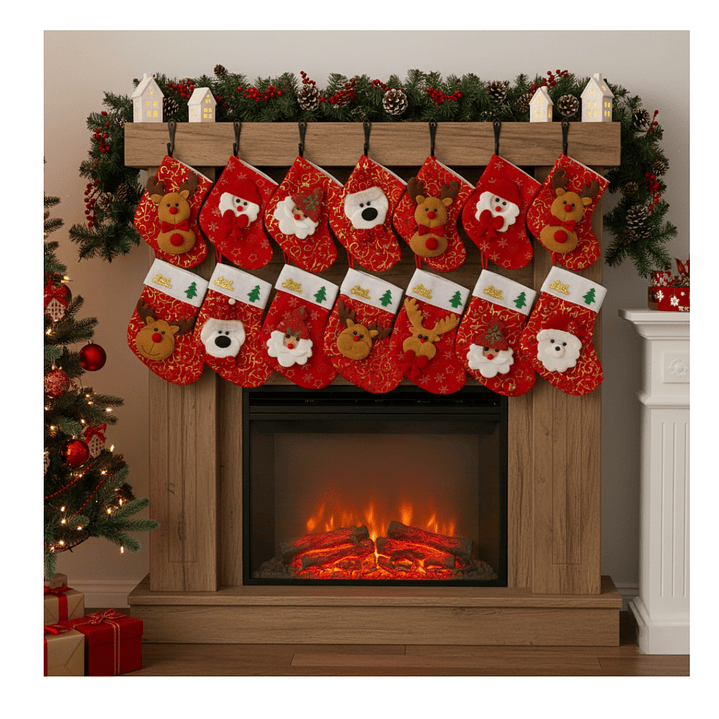 Botas Navidad Calcetin Dulcera Diseños Mixtos Minis X12 Unid 1