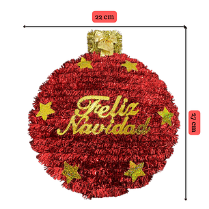 Pack 3 Colgante Esfera Adorno Para Puerta De Navidad Hogar