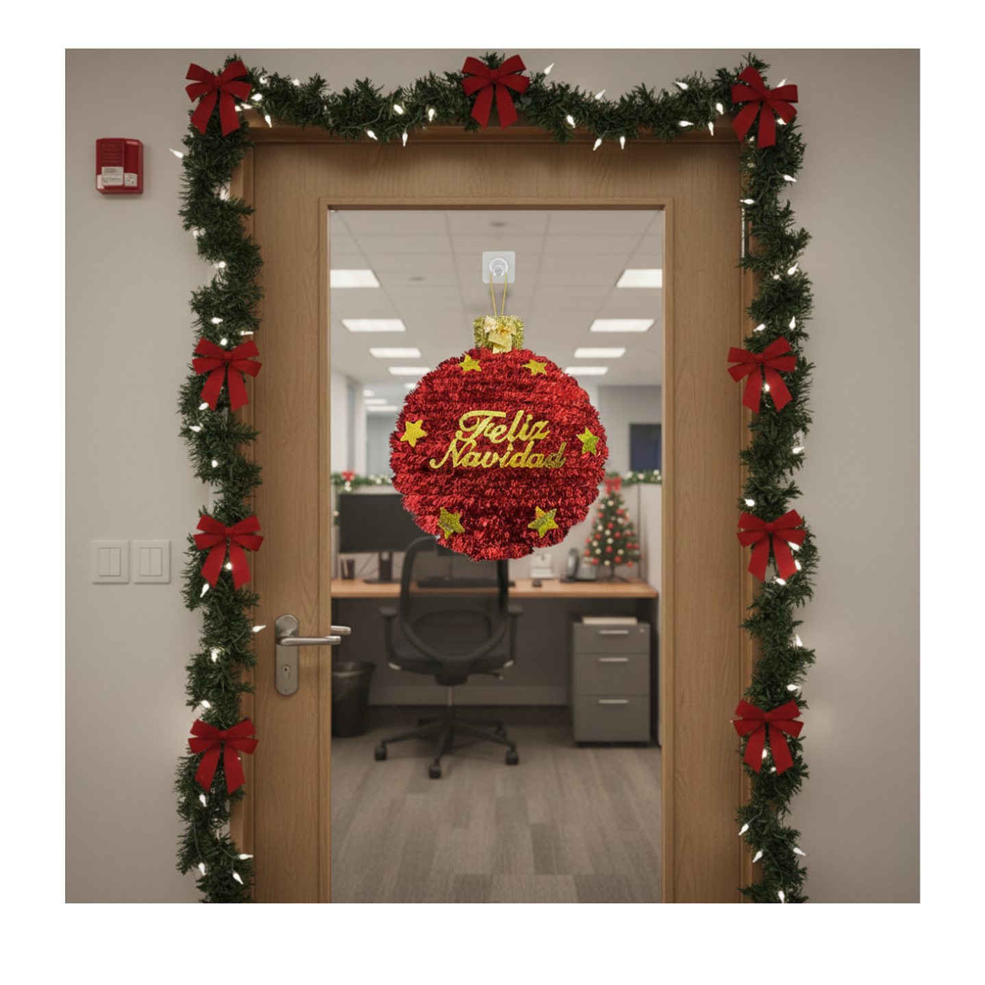 Pack 3 Colgante Esfera Adorno Para Puerta De Navidad Hogar 4