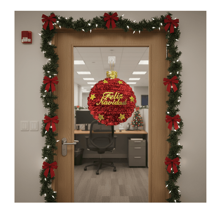 Pack 3 Colgante Esfera Adorno Para Puerta De Navidad Hogar 4