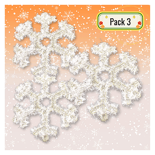 Pack 3 Colgante Copos De Nieve Adorno Para Puerta De Navidad