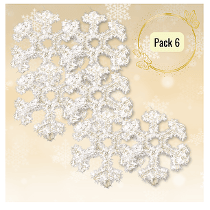 Pack 6 Colgante Copos De Nieve Adorno Para Puerta De Navidad