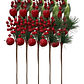 Bayas Ramas Flores Artificiales Acebo Tallos Navidad X 5 Uni - Miniatura 1