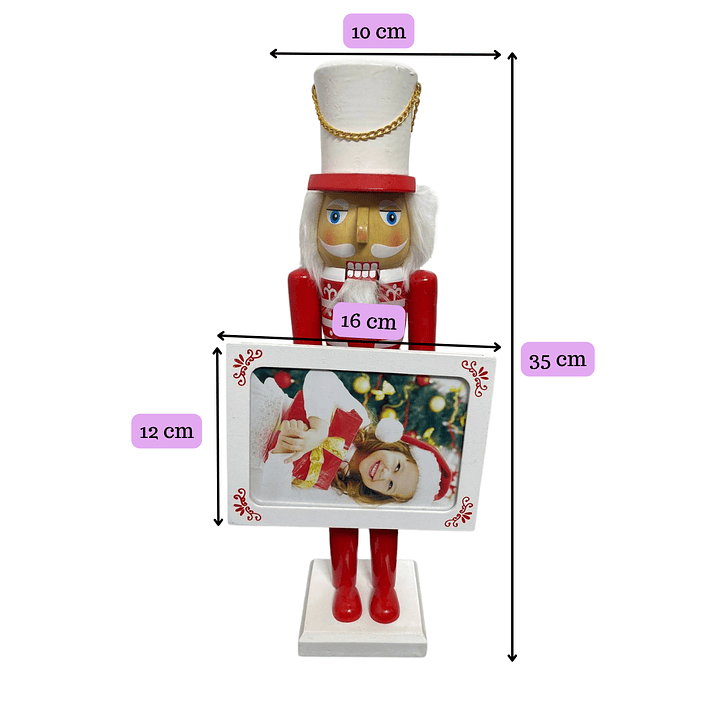Cascanueces Soldado Navidad Con Porta Retrato Decoración 4