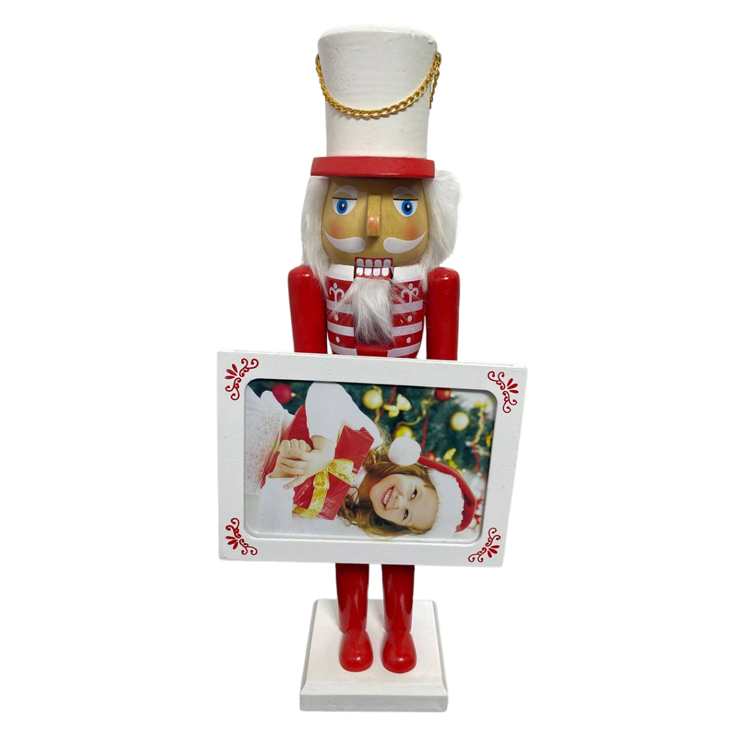 Cascanueces Soldado Navidad Con Porta Retrato Decoración 1