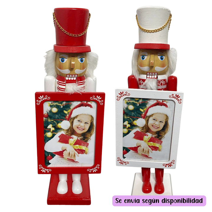 Cascanueces Soldado Navidad Con Porta Retrato Decoración 5