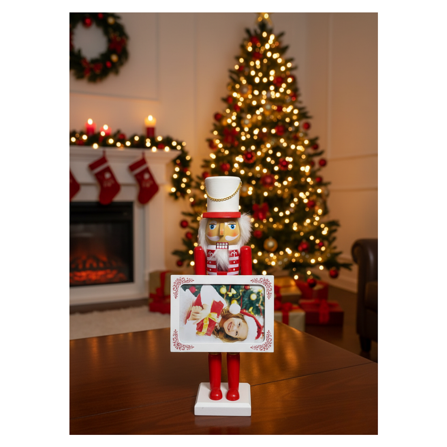 Cascanueces Soldado Navidad Con Porta Retrato Decoración 6