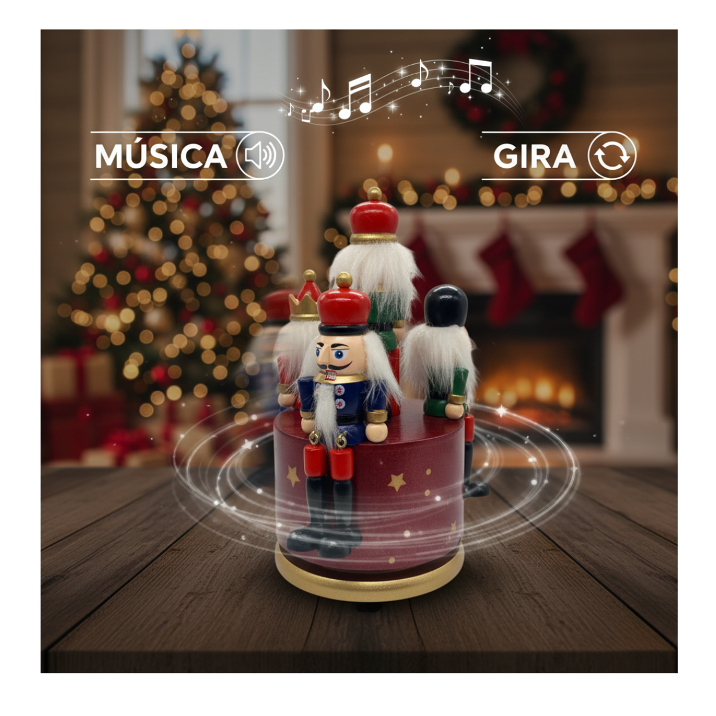 Cascanueces Musical Giratorio Decoración Navideña Adorno 4