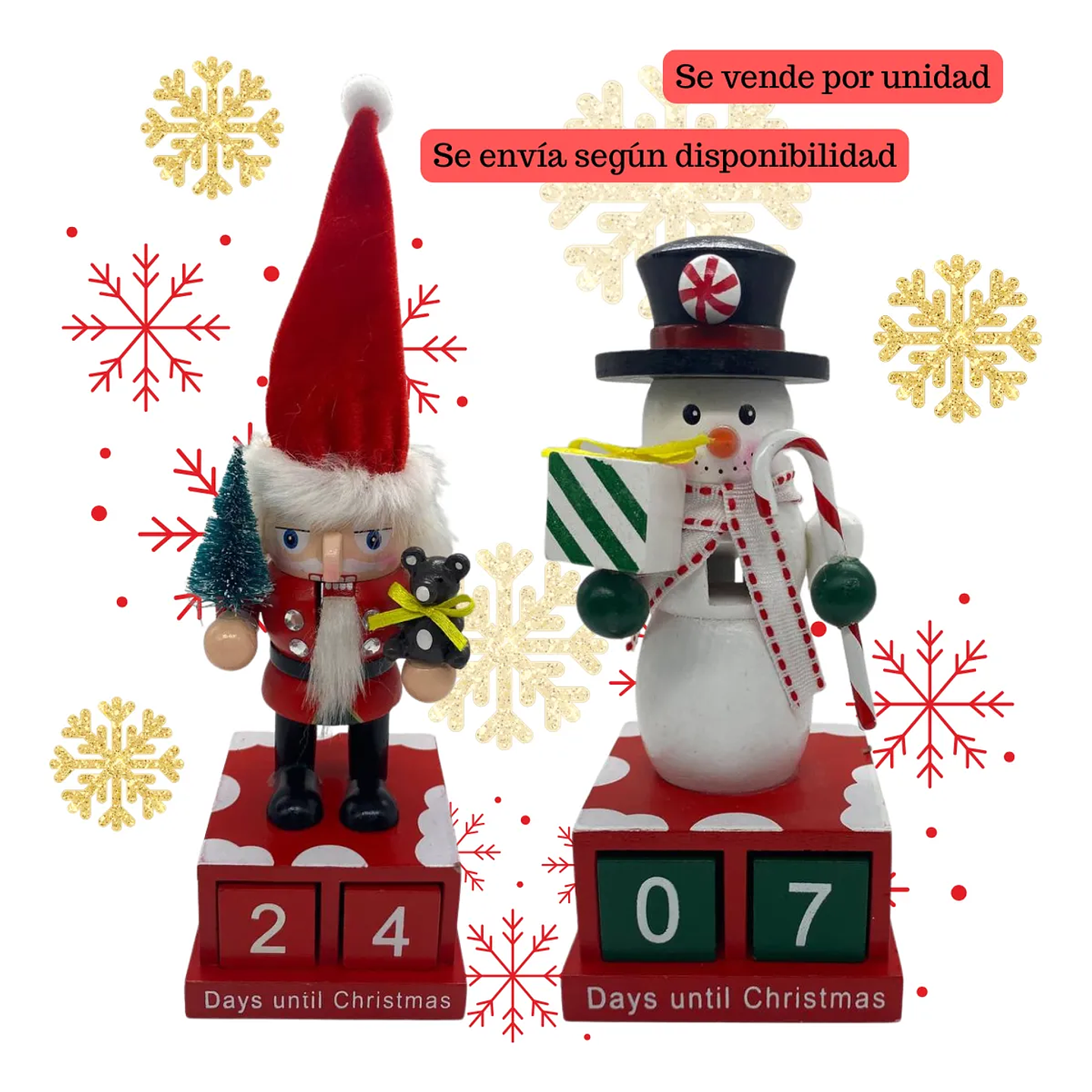 1 Calendario Navideño De Madera Hermoso Perpetuo Decorativo 4