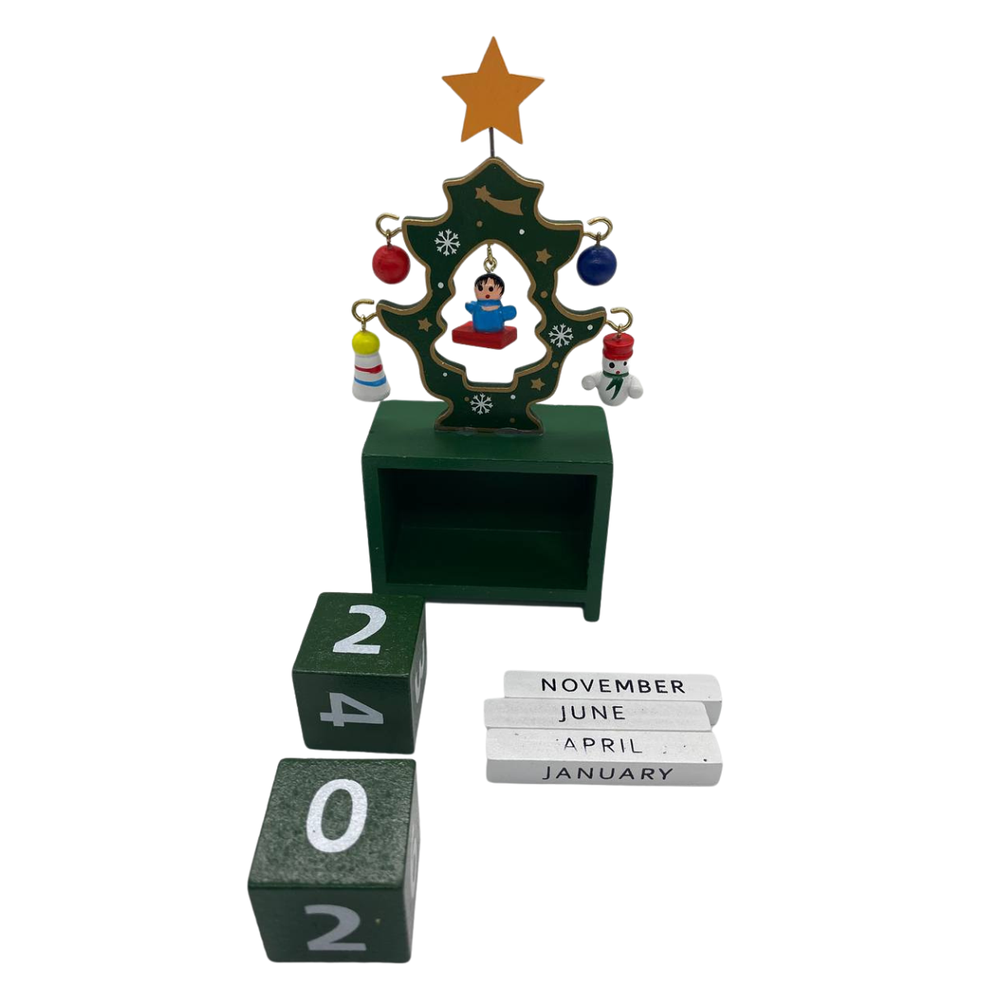 Calendario Perpetuo Navidad De Madera Decorativo Árbol 3