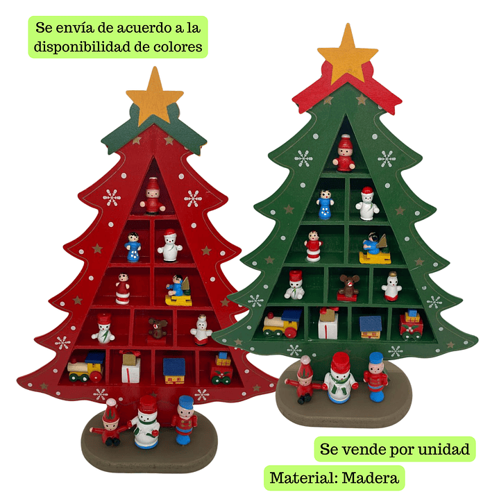 Árbol Navideño De Madera Escritorio Mini Arbolito De Navidad 4