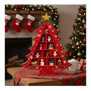 Árbol Navideño De Madera Escritorio Mini Arbolito De Navidad